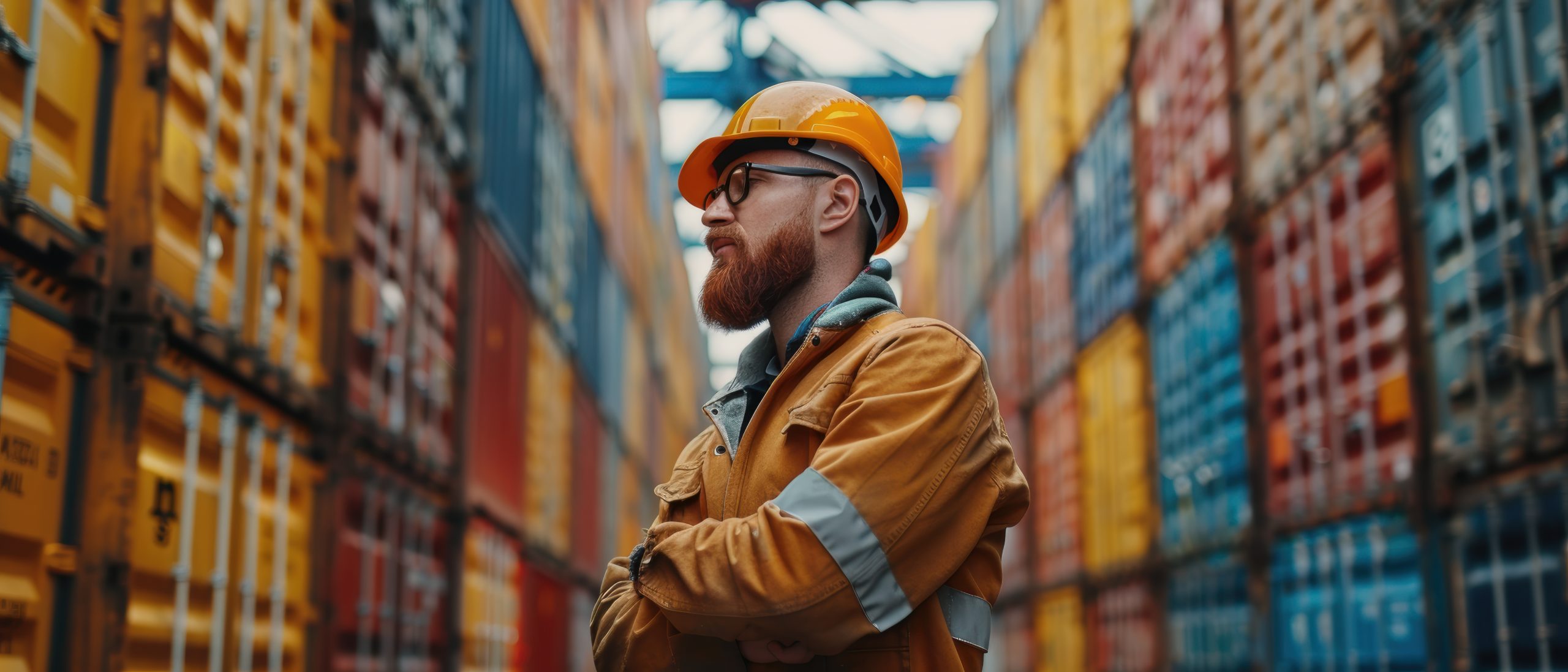 Efficient Team Leader Supervising Container Logistics Operations with Workers in High-Resolution 8K Quality
